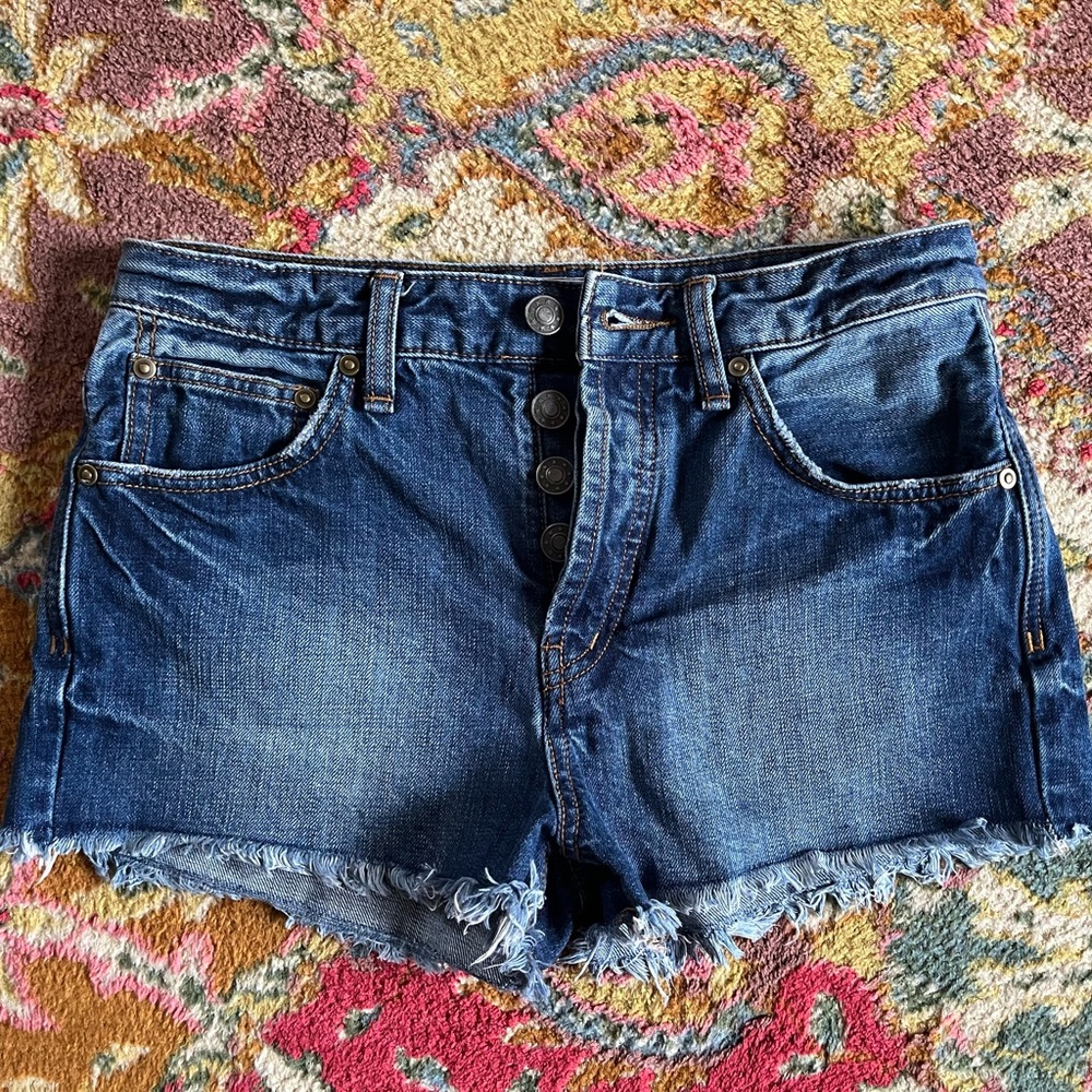 Free people button fly jean shorts, super cute from a smoke free pet free home
